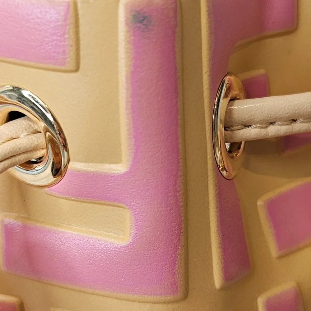 Fendi Vitello Liberty Mini Mon Tresor Bucket Bag Pink and Yellow - Picture 15 of 15